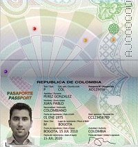 Real passport of Colombia for sale